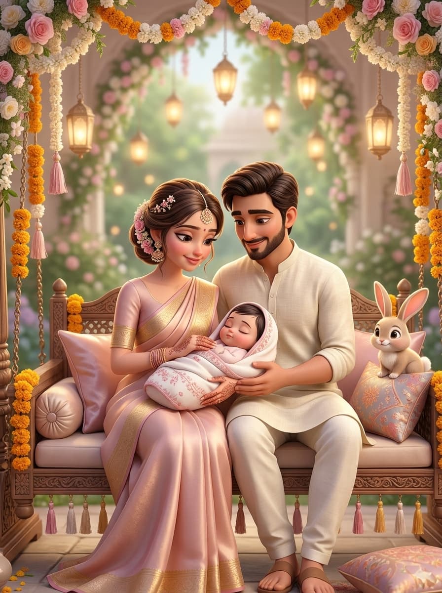 Parents with newborn baby